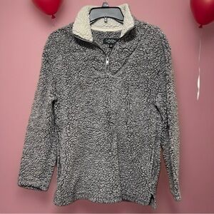 CoffeeShop Gray Fleece Cowl Sweater Size Medium